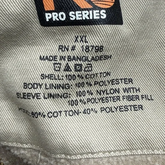 Timberland Pro Series Hooded Work Jacket Brown XXL Y2K Canvas Lined‎